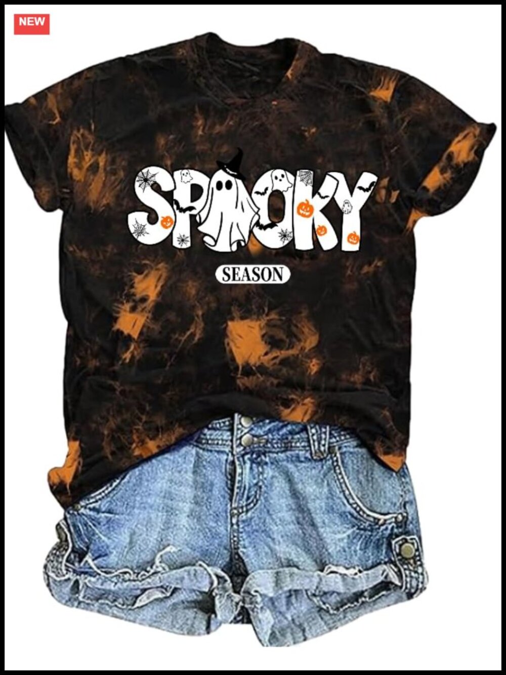Halloween Shirt Women Ghost Pumpkin Graphic Tee Crew Neck Short Sleeve